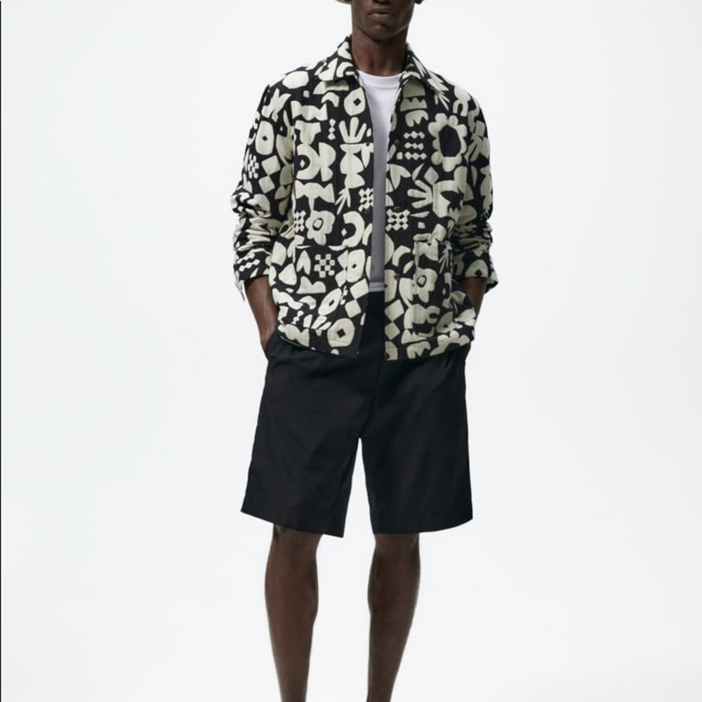 ZARA GEOMETRIC JACQUARD JACKET